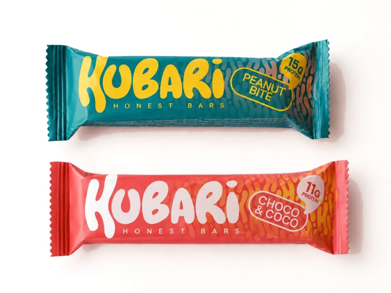 Las dos barritas Kubari, Choco & Coco y Peanut Bite, una junto a otra